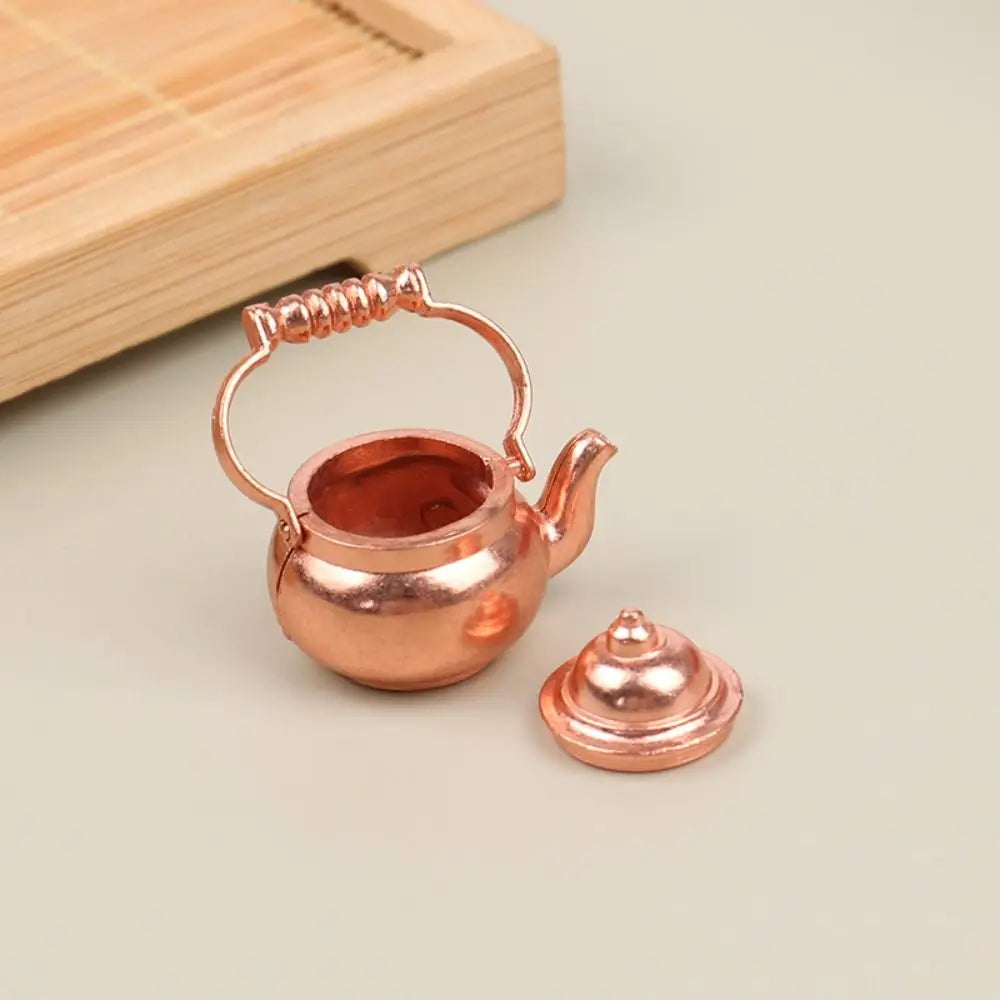 Kettle 1:12 Mini Kitchen Utensils Sets Cookware 1:12 Scale Kitchen Set Mini Alloy Mini Kitchen Cooking Kit House Props