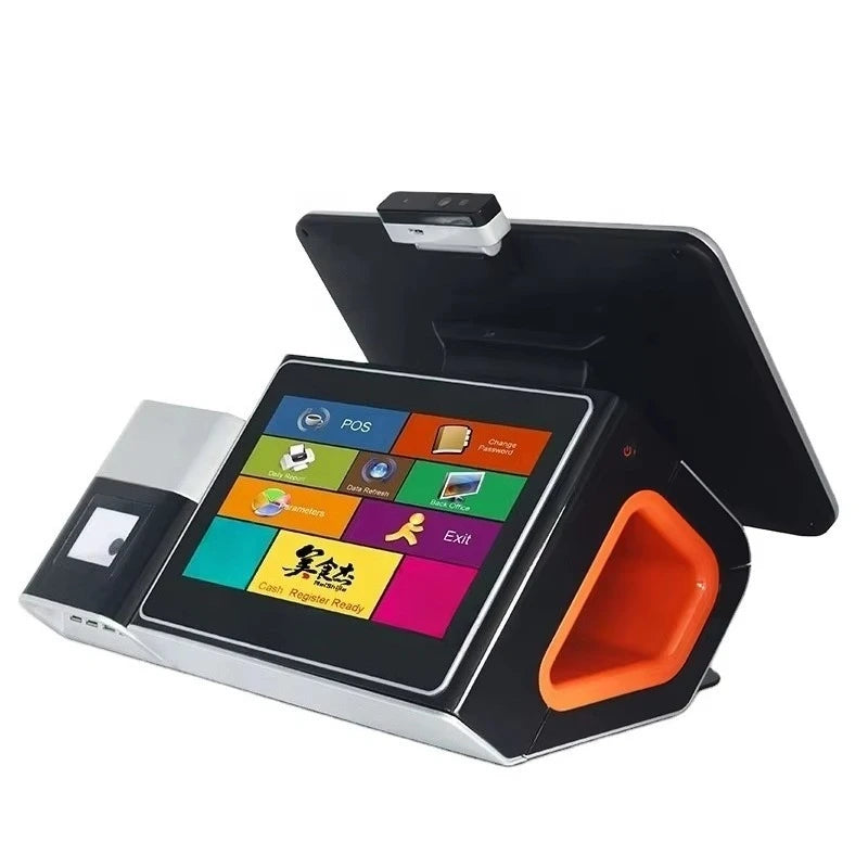Dual Touch Screen All in One POS PC System with Built-in Thermal Printer Cash Register for Small Business POS Software