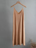 Ezsskj Spring summer 2020 Woman Knitted Tank Dress Casual Long Camisole Vest dress Women Loose  cashmere maix a-line dress