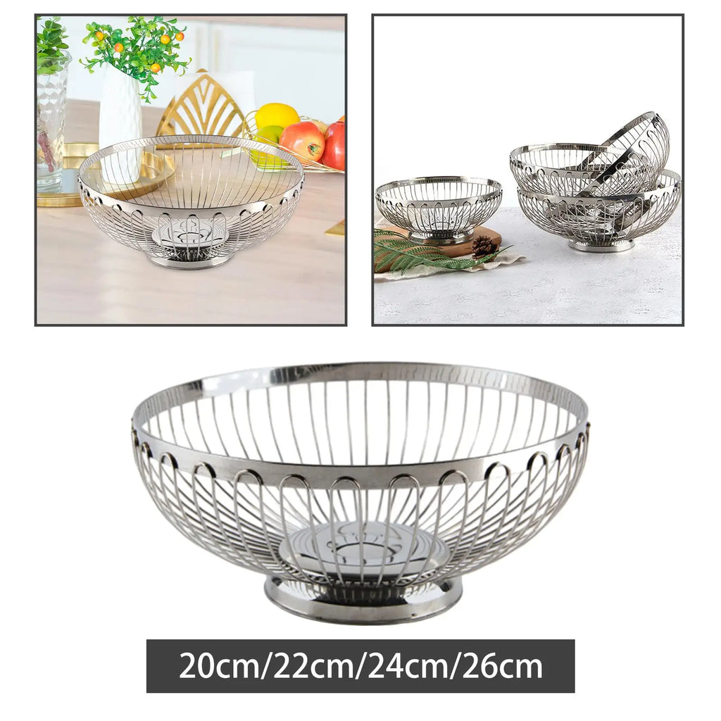 Stainless Steel Fruit Basket Countertop Fruit Bowl Kitchen Gadgets Vegetable Basket Modern Fruit Basket Stand for Reception