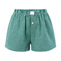 Boxers for Women Y2K Aesthetic Elastic Waist Striped Plaid Print Pajama Shorts Teen Girls Summer Cute Lounge Bottoms Sleepwear