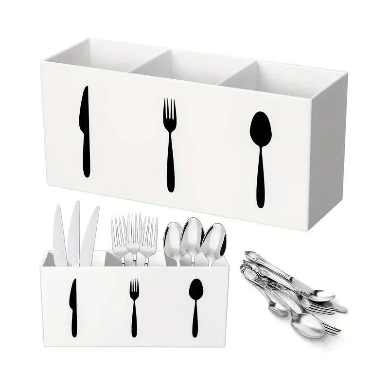 Kitchen Cutlery Organizer Knife Stand Plastic Drain Storage Holder Spoon Fork Chopstick Kitchenware Cooking Tool Tray Shelf Box