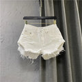 Sexy Low-waisted Denim Shorts 2026 New Summer Hole A Wide-leg Pants Ripped Jeans for Women