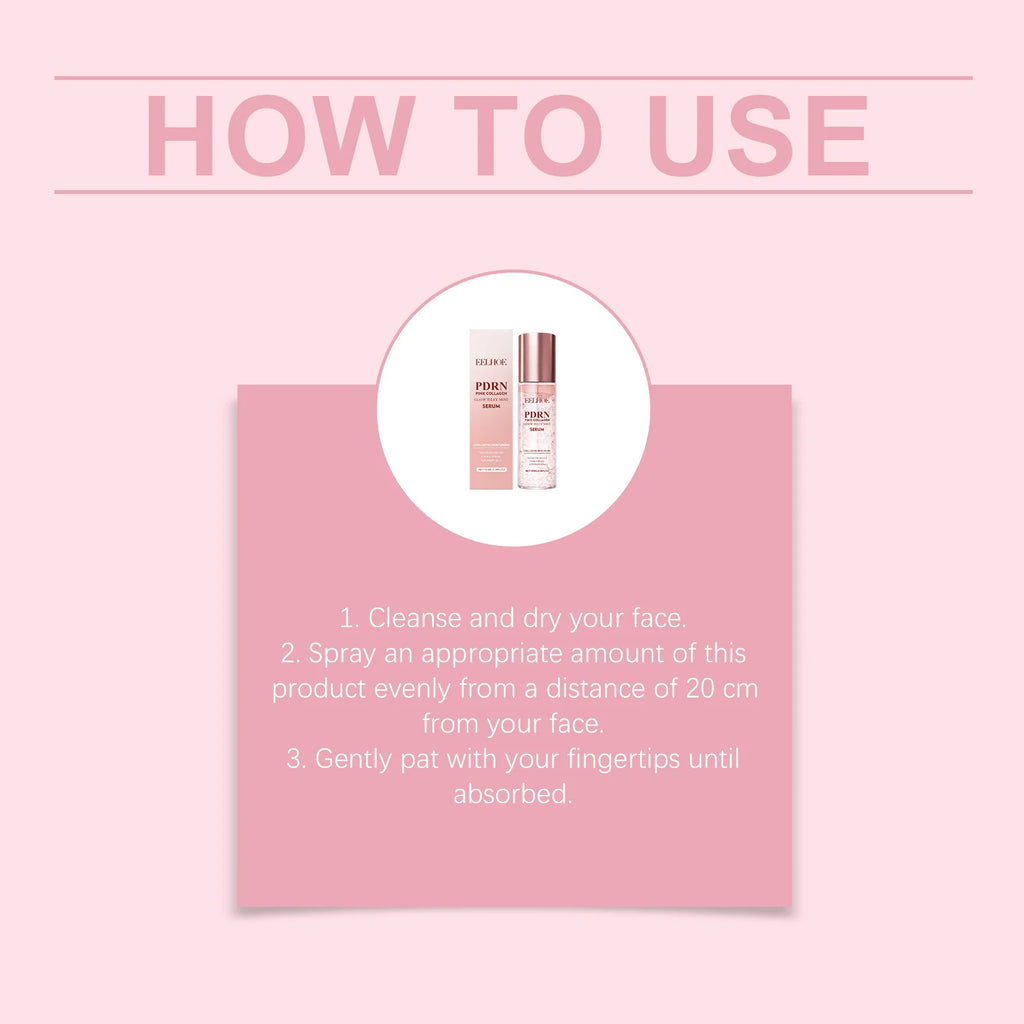 2026 PDRN Pink Collagen Glow Jelly Mist Serum Collagen Essence Spray Nourish Moisturiz Face Serum Toner Improve Drying Skin Care