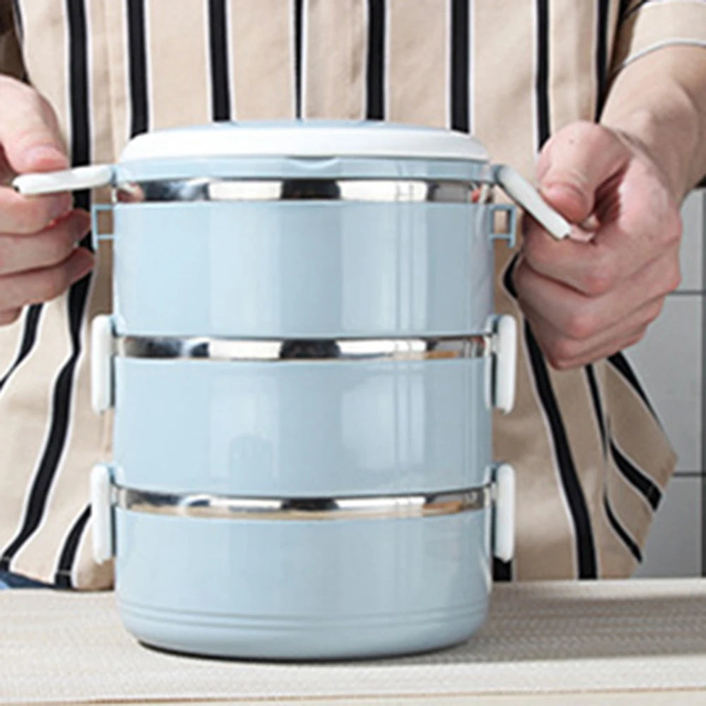 Portable Lunch Box Set Storage Warmer Lunch Container With Handle Stainless Steel Thermal Microwave Safe Salad Food Container