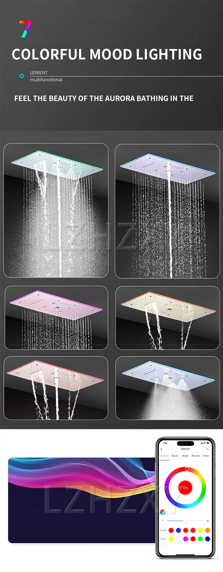 Built in Concealed Shower Wall Mounted Hidden Pre Embedded Overhead Rain Shower Head with Music