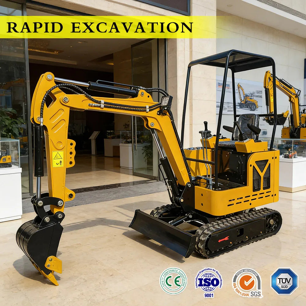 Farm Construction Mini Excavator 1.8Ton 2Ton Multifunctional Compact Digger CE Approved Heavy Duty Hydraulic Small Bagger CE/EPA
