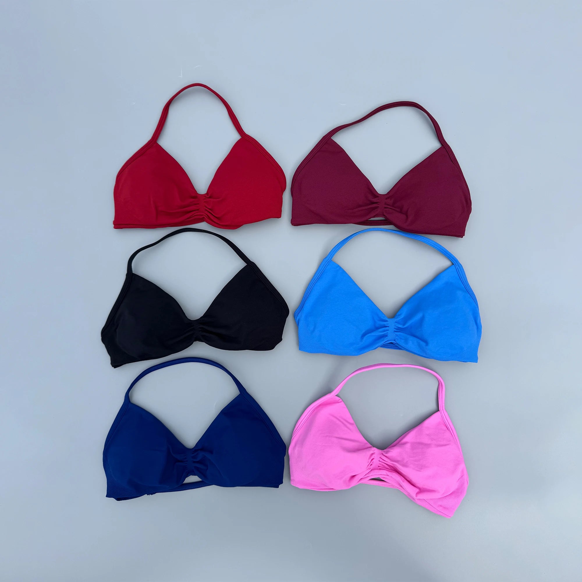 Sports Strappy Bra Yoga Underwear Women Gym Crop Top Running Exercise Backless Bra Support ActiveWear Fitness Workout Halter