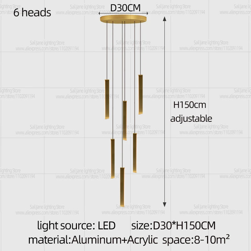 Modern Stair Chandelier Indoor Lighting Ceiling Lamp Attic Room hanging Light LED Chandeliers For Living Room Pendant Lights