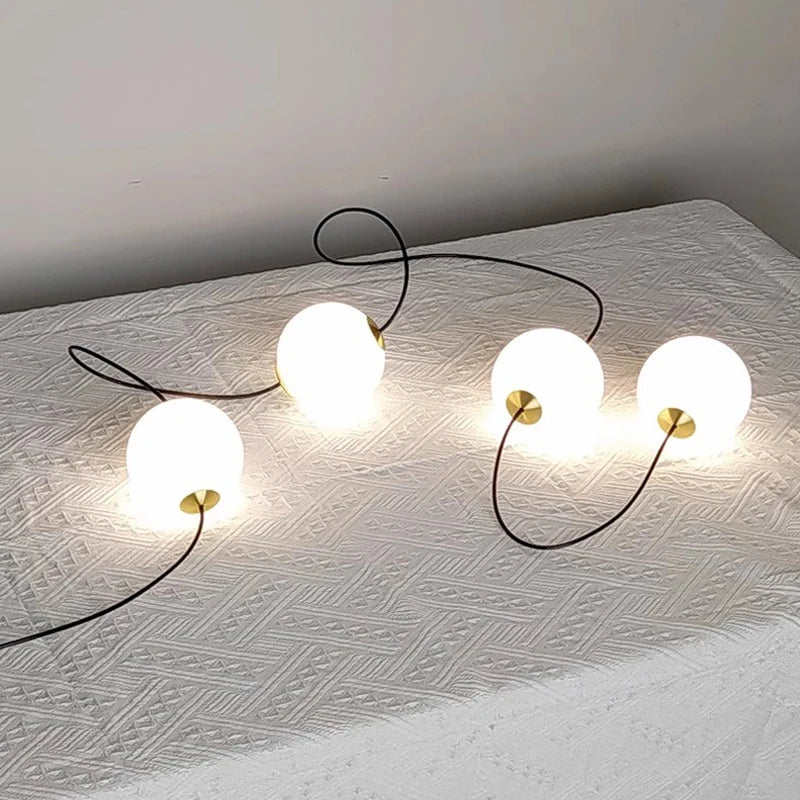 Stairs Modern Chandelier Loft Duplex Living Room Hotel Lobby Long Pendant Nordic Home Decorative Lighting Ball Long Line Pendant