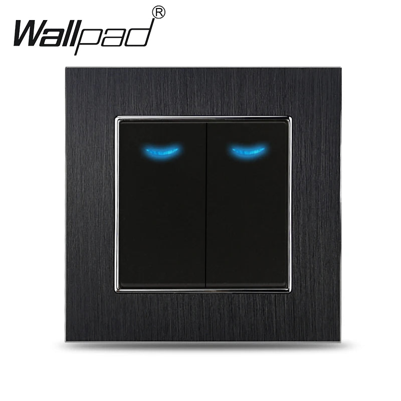 Euro USB Type-C Socket Black Matte Metal Panel Double Triple Electrical Wall SocketS EU Type A+C Outlet with Cap Cover Round Box