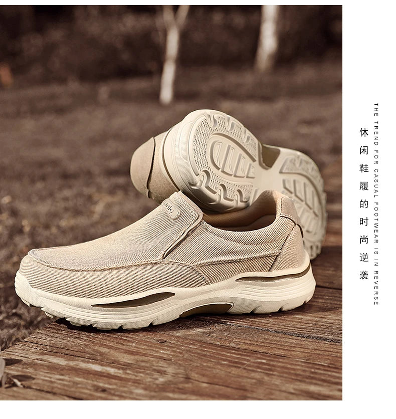 Men's Casual Shoes Canvas Breathable Loafers Men 2025 New Male Comfortable Outdoor Walking Shoes Classic Loafers Men Sneakers