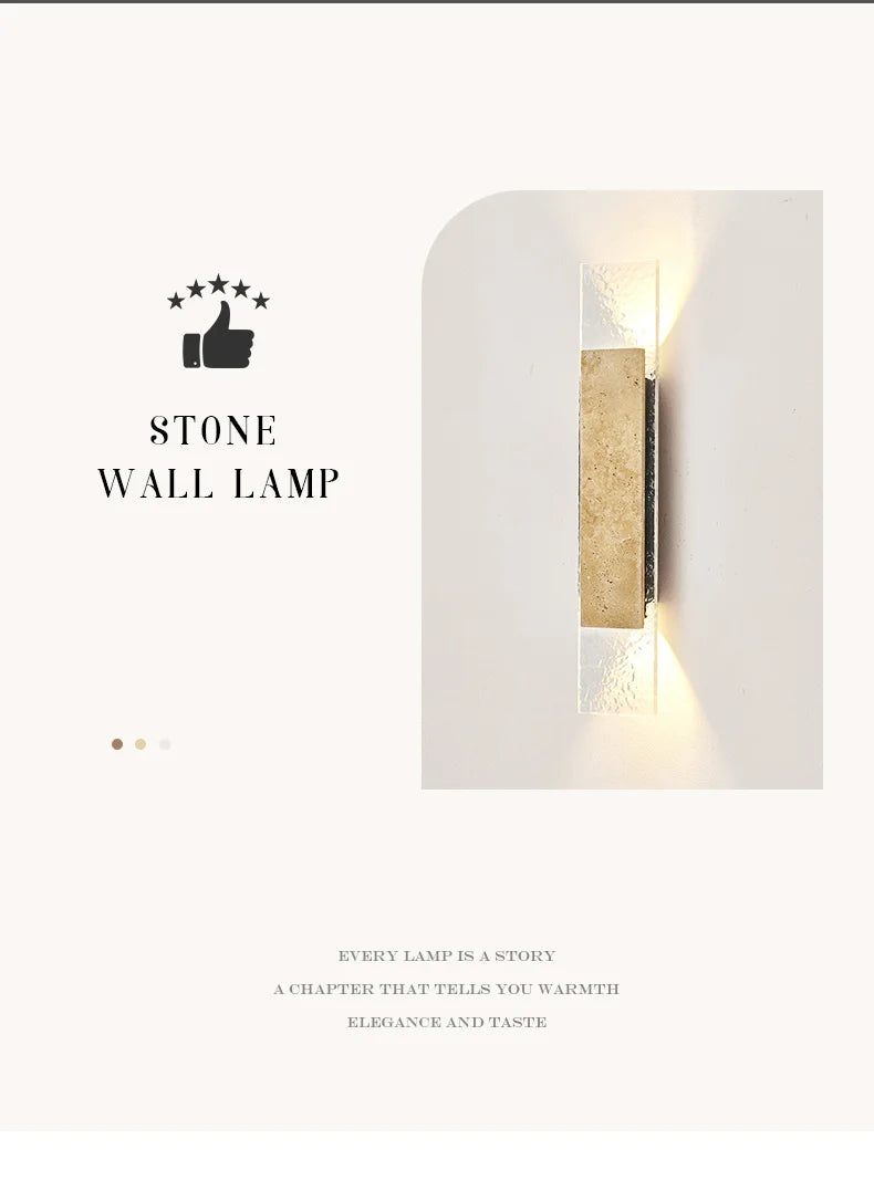 Outdoor Waterproof Wall Lamps Strip Natural Stone Wall Lights 18W LED Porch Wall Sconces Bedroom Exterior Lighting Fixtures