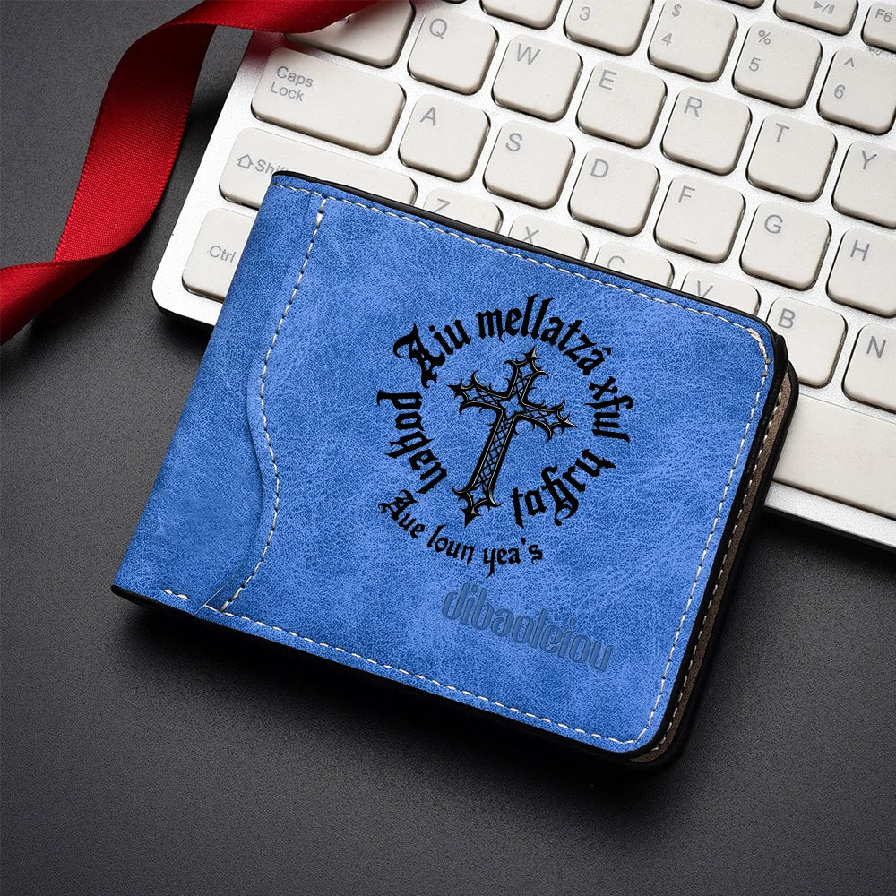 Men's Fashionable Minimalist Short Wallet Personalized PU Leather Design Compact Card Holder for Men