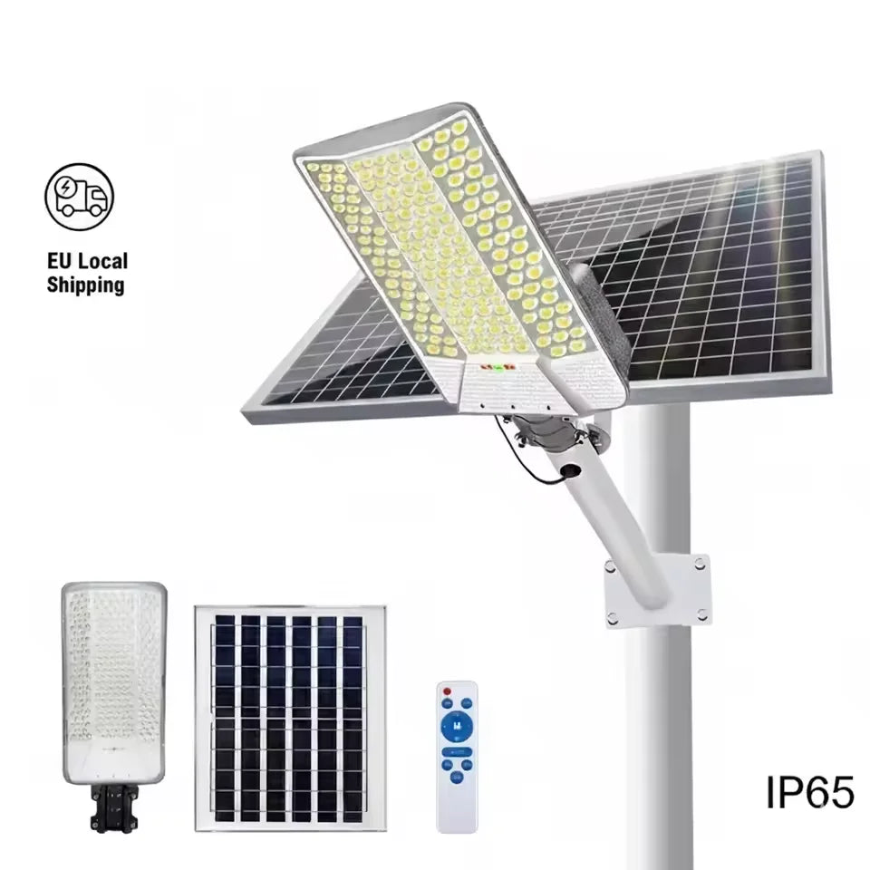 Solar Outdoor Street Lights 6500W 15000/6000mAh Dusk To Dawn IP65 Waterproof Lamp with Remote for Garden Patio Security