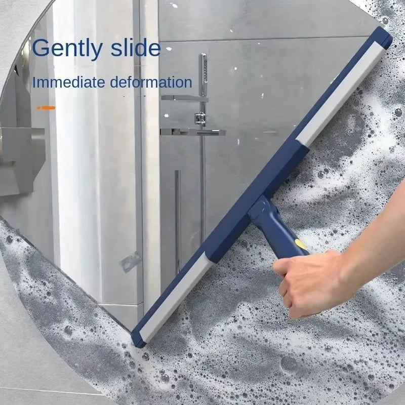 Portable Retractable Scraper Mop for Deep Cleaning Without Leaving Marks Replaceable Rubber Strips for Bathroom Kitchen Etc