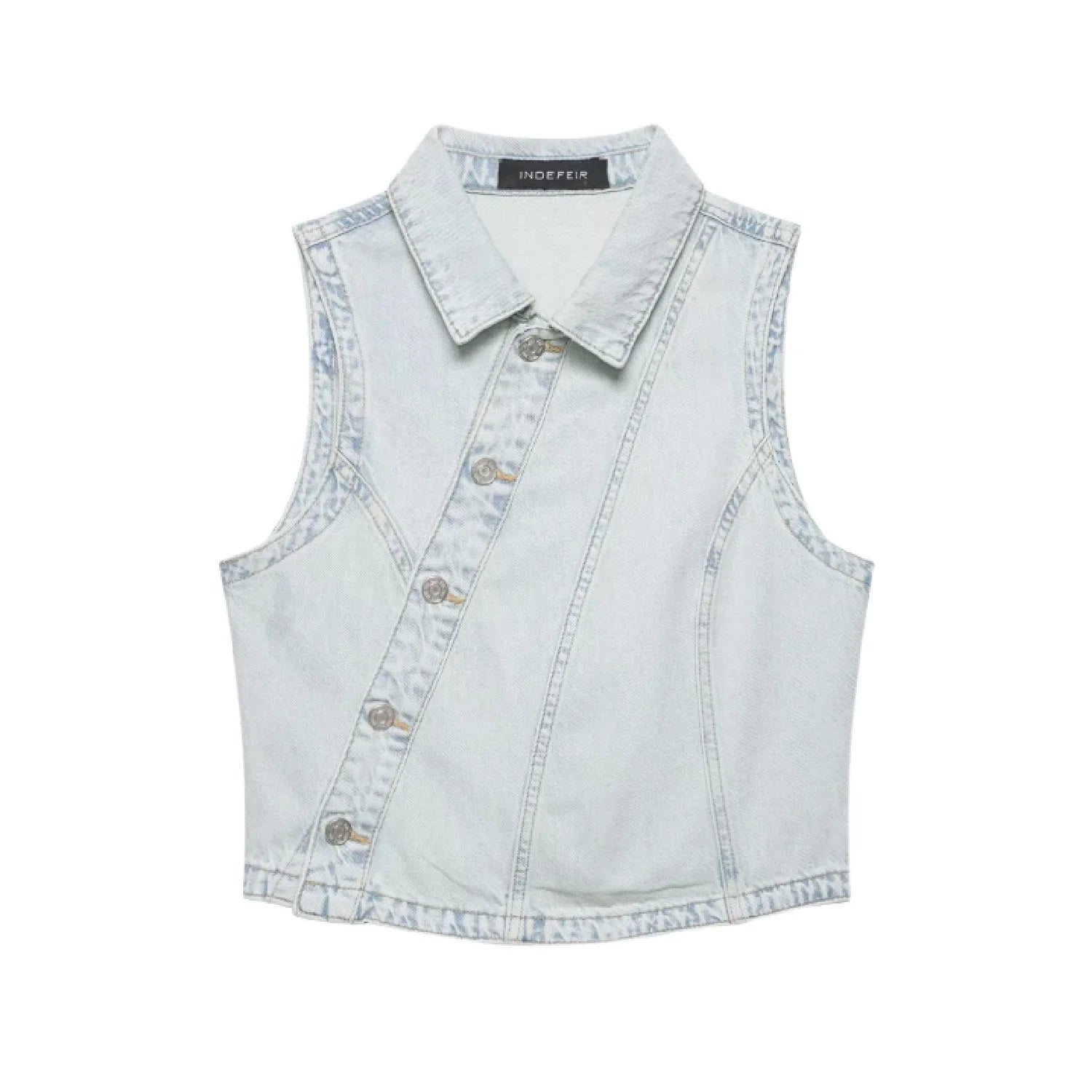 2026 Summer Women Denim Double-Breasted Vest Set Casual Turn-Down Collar Trousers New Fashion Outfit Set