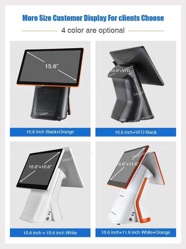 15-Inch Dual Touch Screen Display for Restaurant POS System, Dual Monitor Setup