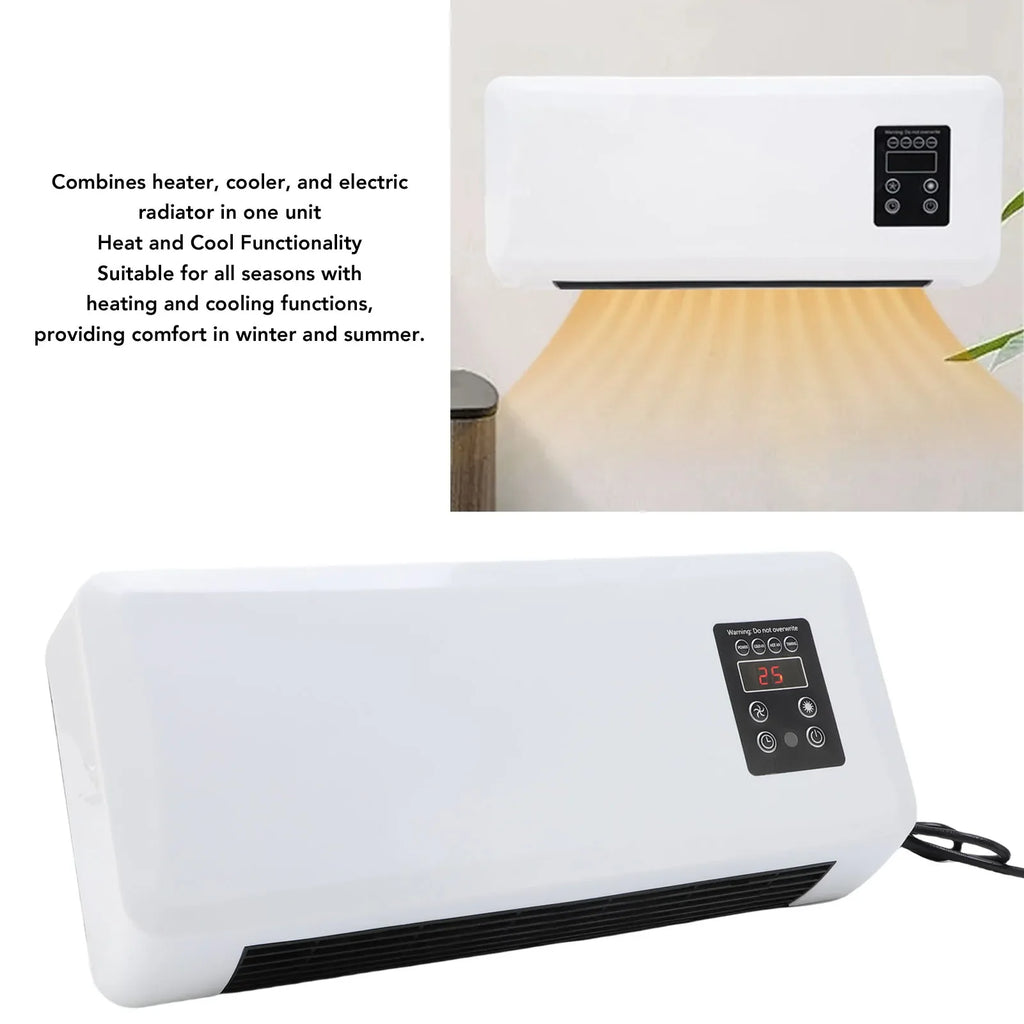 Simple Air Conditioner Fan Space Saving Versatile Portable Wall Mounted Heater Fan Low Noise Easy To Operate for Bathroom