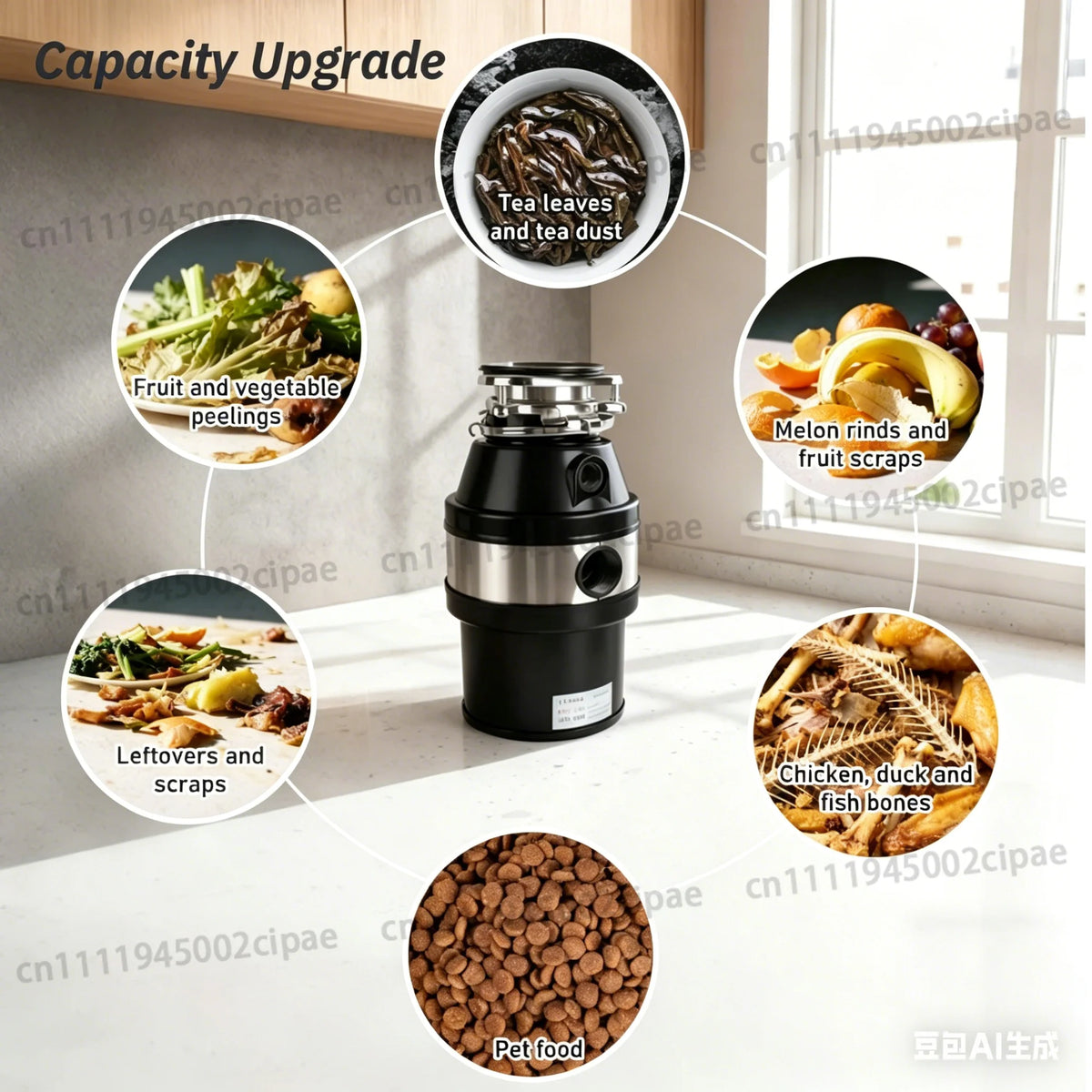 Garbage disposal kitchen sewer kitchen waste food household shredder household waste disposal machine