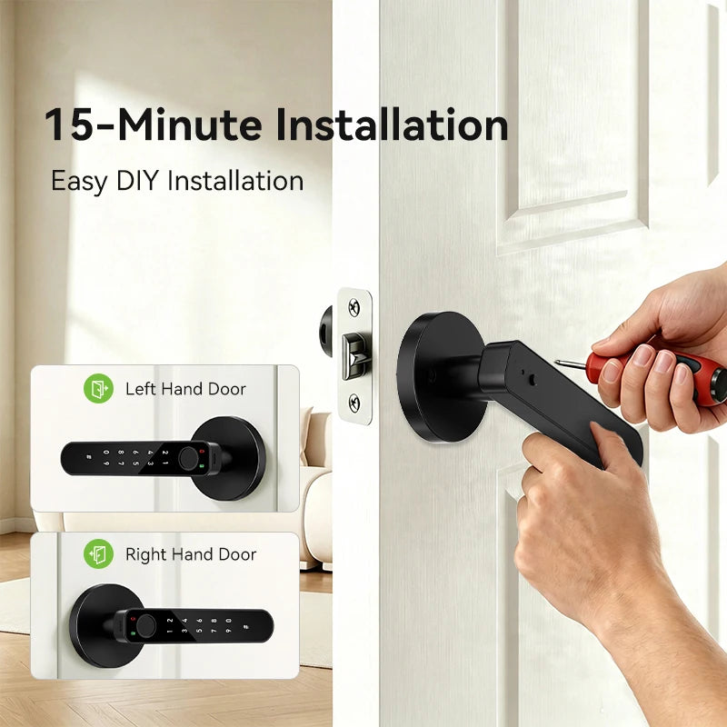 ICCSSI Tuya Electronic Digital Lock Smart Fingerprint Lock IC Card/Password/Fingerprint/key/APP Unlock for Apartment B208APRO