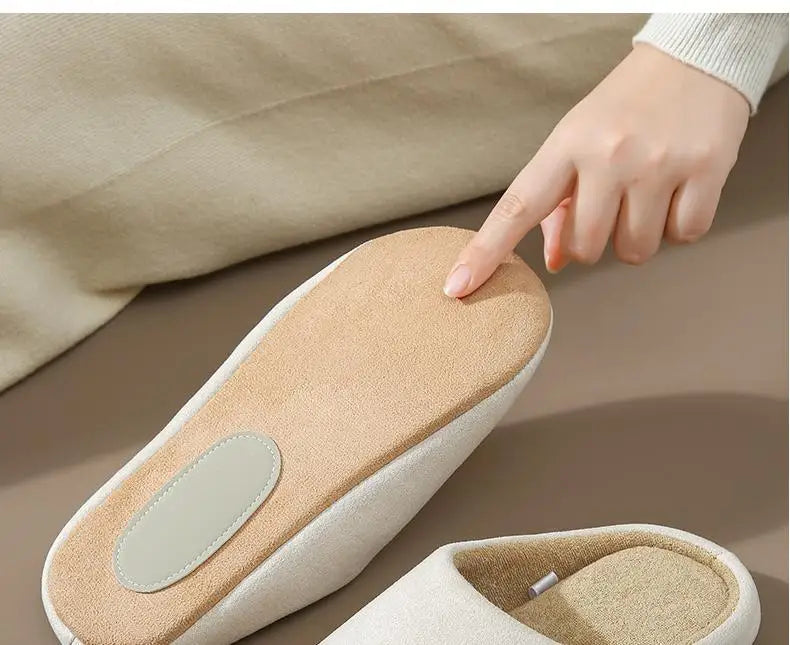 Asgard Women Warm House Slippers Winter 2024 New Silent Flat Bedroom Slides Indoor Cozy Fur Women Cotton Shoes Men Fuzzy Slipper