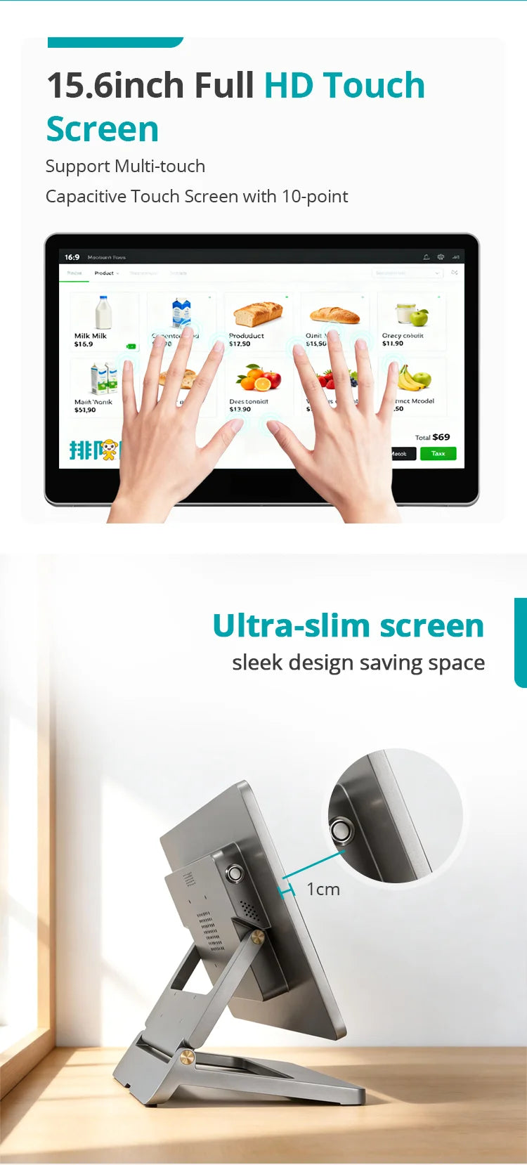 POS Systens Factory Direct Prices Aluminum Alloy Retail Pos Android Terminal with Touch Screen RFID All in One POS Machine