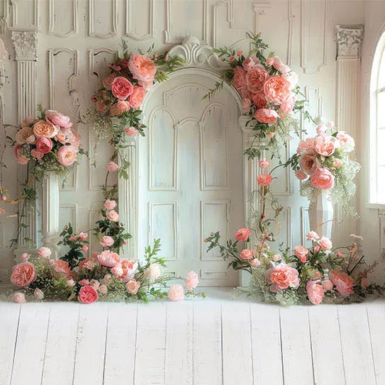 Interior Arch Boho Floral Photography Background Adult Birthday Wedding Maternity Portrait Decor Backdrop Photo Studio Supplies