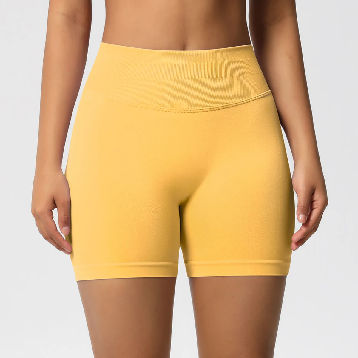 Women Shorts Low Ribbed Waist Band Yoga Shorts Seamless Scrunch Bum Workout Gym Shorts Booty Hight Stretch Running Shorts