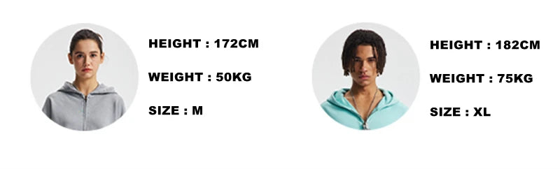 ZODF Trendy Winter Man Warm 430gsm Fleece Zipper Hoodies Unisex Solid Loose Zip-Up Hooded Coats Brand Outfit HY1130