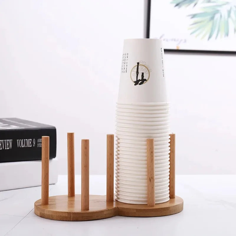 Disposable Paper Cup Storage Rack Wooden Guest Paper Cup Sorting Rack Embedded Cup Holder Household Cup Picker