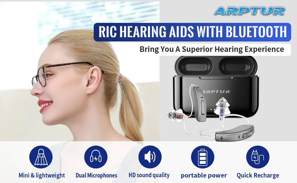 Bluetooth Hearing Aids Rechargeable Hearing Aid APP Digital Sound Amplifiers For Deafness Wireless Aparelho Auditivo Audifonos
