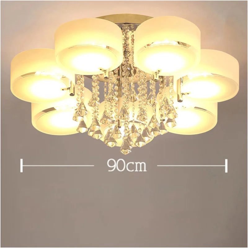 Voltsify LED Crystal Ceiling Light Chandelier Lamp, 5/7 Head