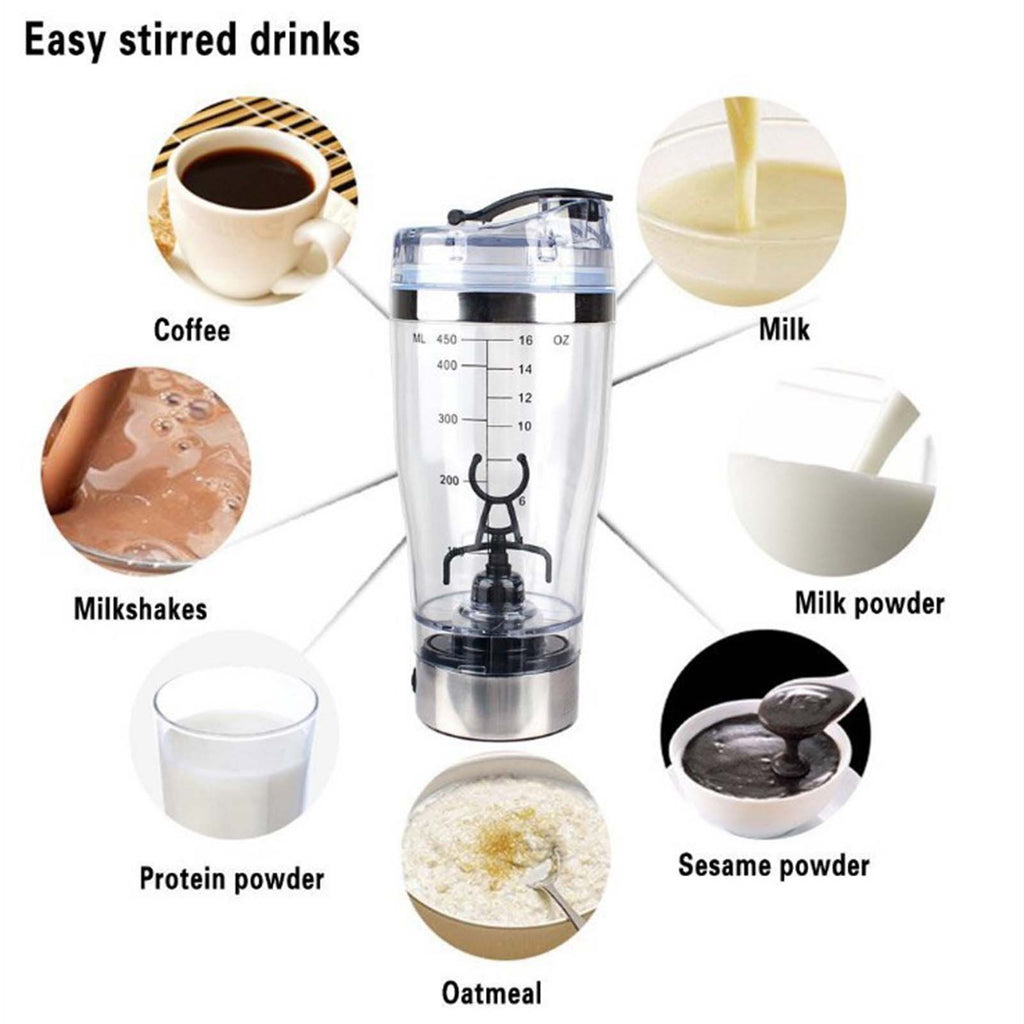 450ml/600ml Coffee Cup Electric Stirring Mug Large Capacity Mug Glass Waterproof Automatic Electric Protein Powder Mix Cup