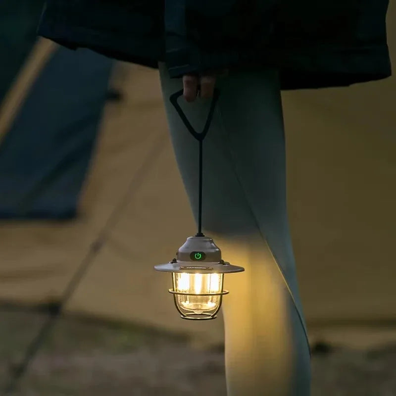Outdoor Retro Smalldroplight, Campsite Lamp, Atmosphere Lamp, USB Charging Tent Light, LED Camping Hangling Lamp