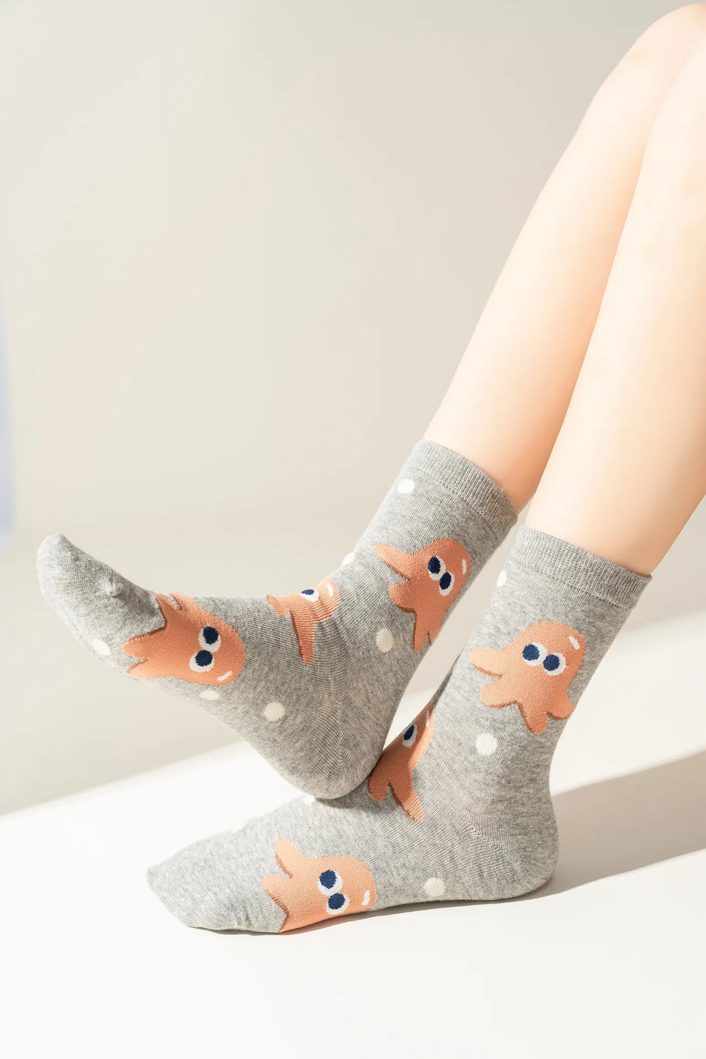 1/5 Pairs Burger Fries Fried Egg Donut Cute Cartoon Anime Breathable Fashion Mid-Calf Socks Unisex
