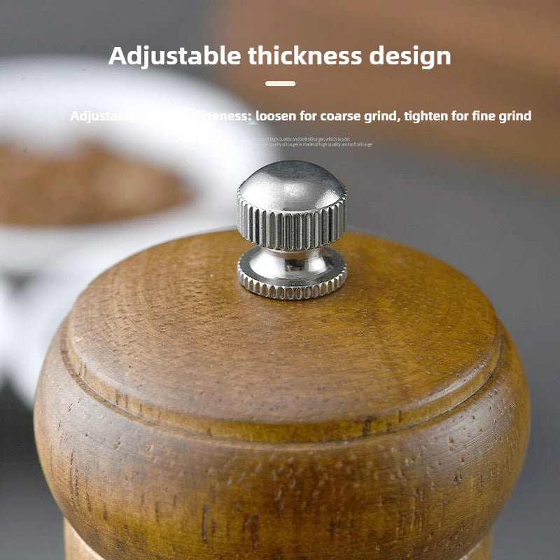 Wood Pepper Grinder,  Salt Mill Pepper Grinder, Salt Shakers with Adjustable Ceramic Rotor Wood Pepper Grinder for Your Kitchen