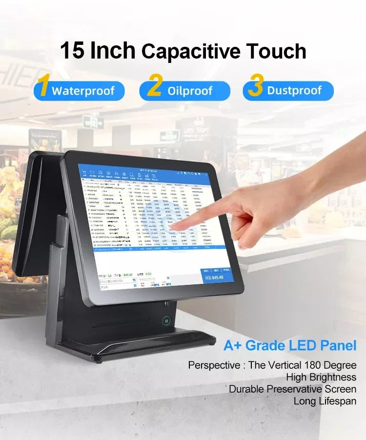 All-in-one Touch Screen POS Cash Register For Supermarket Cashier With Windows/Android OS