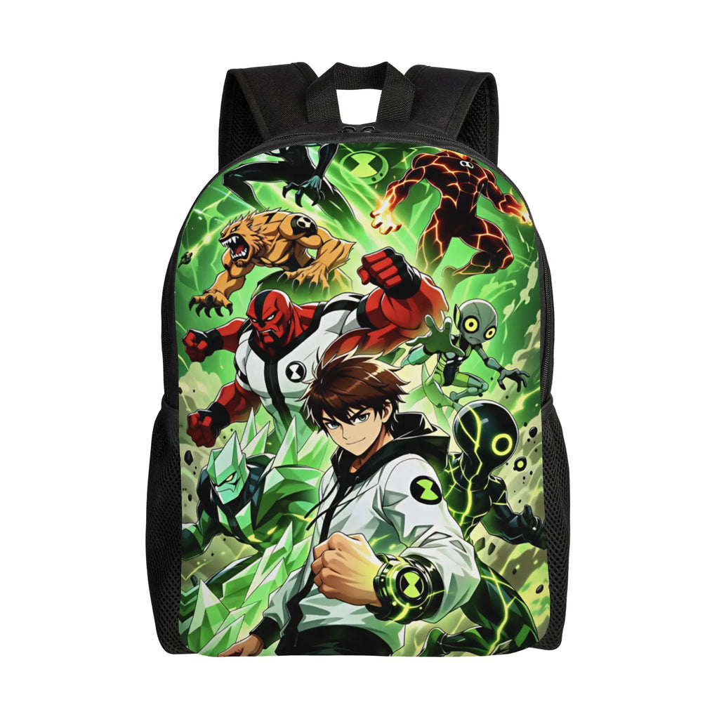 Ben 10 Cartoon Animation Backpack Male  Pattern Backpacks Polyester Kawaii School Bags Daily Designer Rucksack