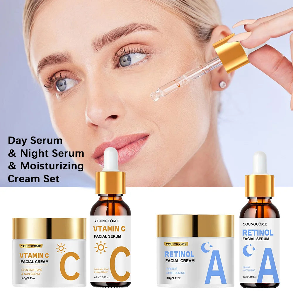 Face Essence Cream Set Moisturizer Gel Collagen Niacinamide - Anti Wrinkles Firming Repairing Hydrating Skin Care