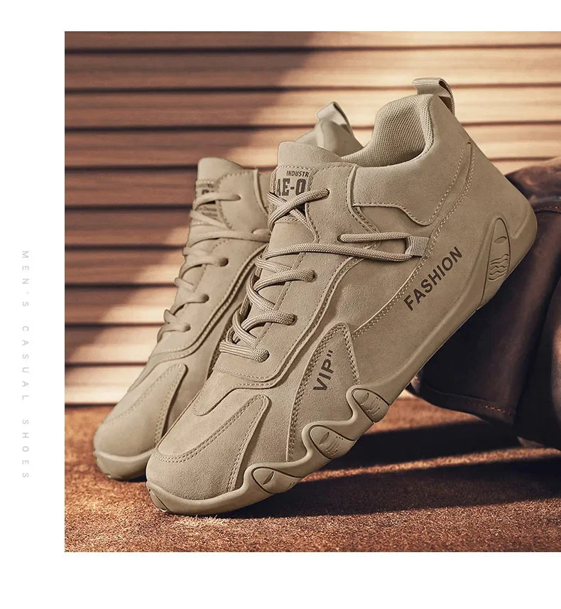 Ankle Boots For Men Spring Man Casual Sneakers Non Slip Khaki Work Mens Shoe Short Boots Loafers Lace Up zapatos de hombres