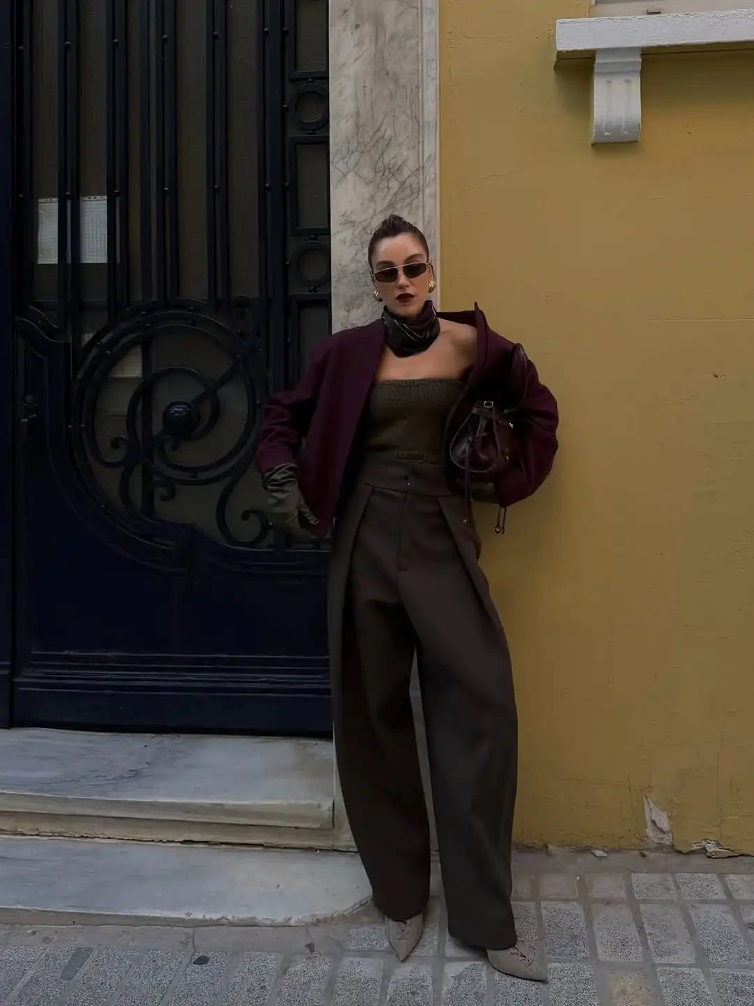 Casual Solid Pleated Loose Long Pants Women Fashion High Waist Straight Wide Leg Trousers 2026 Lady Spring Autumn Commute Wear