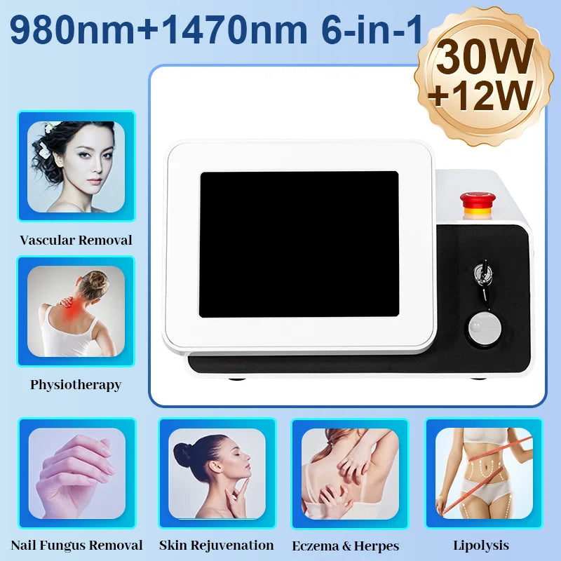 MYOSLIM Multifunctional Dual Wavelength Fiber Machine 980nm 1470nm Face Lift Body Shaping Skin Renew Device for Beauty Salons