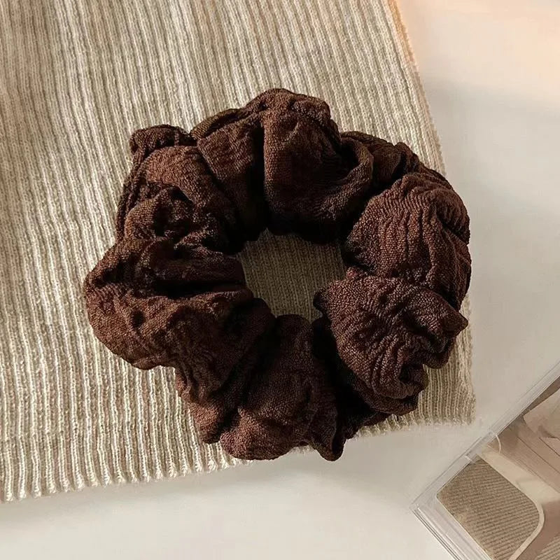 1/3pcs Solid Color Pleated Hair Tie for Women Brown Elegant Daily Wear Hair Ring Fashion Girls Scrunchie Hair Accessories