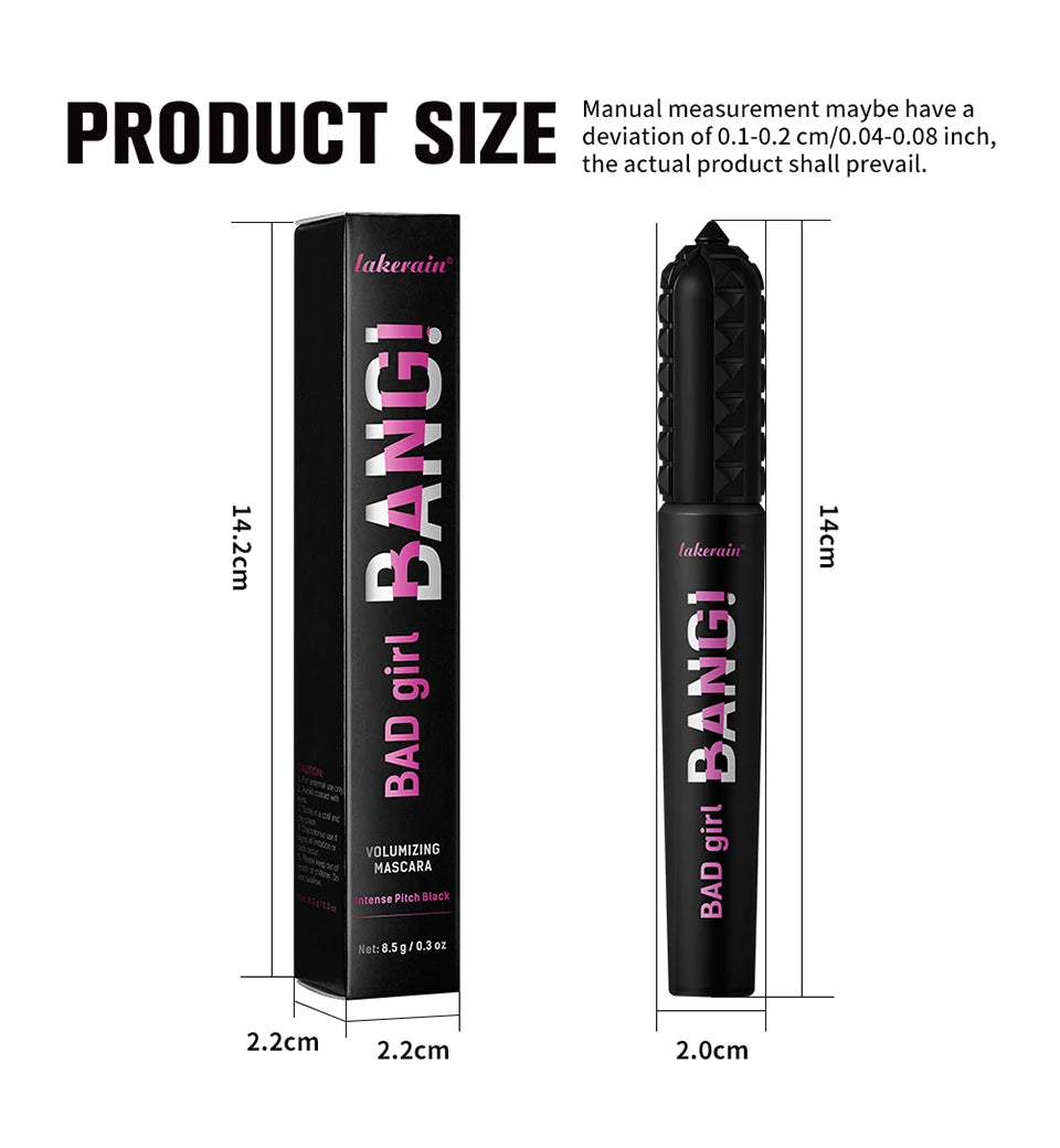 Black Waterproof Mascara 4D Lengthening Curling Volumizing Eyelash Extension Smudge Proof Long Lasting Korean Eye Makeup