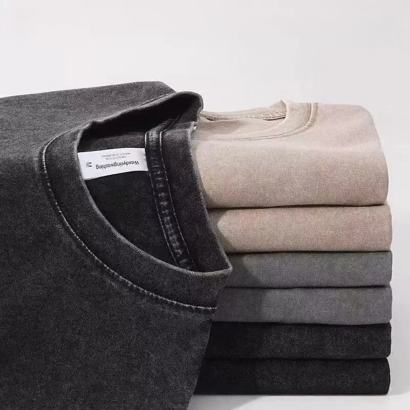 100% Cotton Men's Summer T Vintage Washed Vest Male Tops Round Neck Loose Oversized Large Size Casual Basic Streetwear Vest