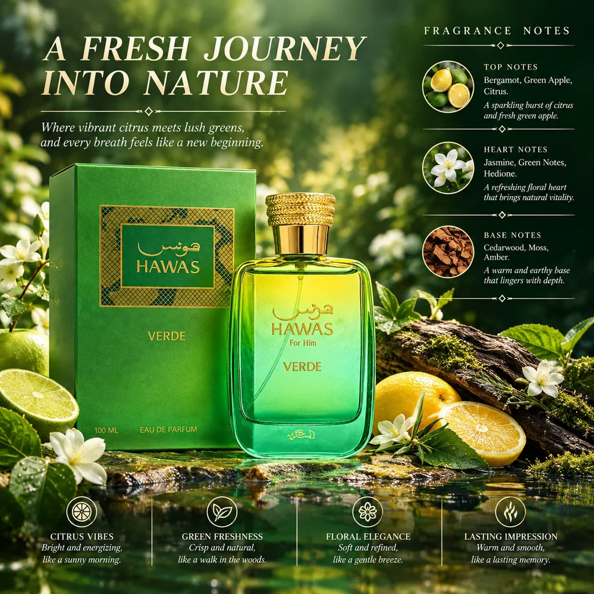 Hawas Him Fragrance Eau De Parfum Spray Ice Blue Verde Green Violet Scent Long Lasting Aromatic Perfume For Men Daily Wear
