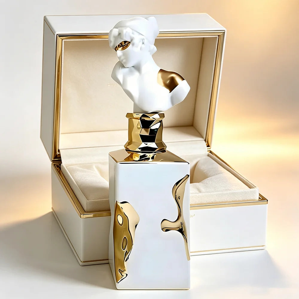 Women Luxury Sculpture Goddess Bust Perfume Eau De Parfum 100ml, White Gold Art Decor Bottle, Long‑Lasting Middle Eastern Scent For Daily Wear & Gifting