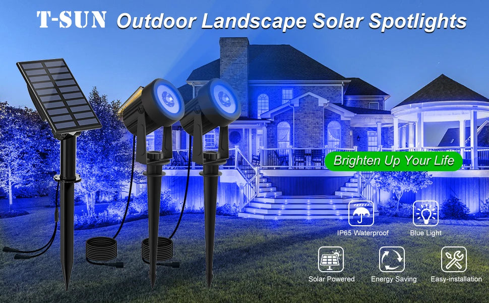 Solar LED Light Outdoor IP65 Waterproof Blue Light Solar Power Light Lawn Light For Garden Decor Solar Wall Light Outdoor
