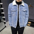 Men Warm Denim Jacket 2024 Winter Thick Fleece Outerwear Solid Casual Wool Lining Jean Jackets Coats Men Clothing Oversized 6XL